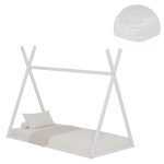 ΚΡΕΒΑΤΙ ΠΑΙΔΙΚΟ ΜΕ ΣΤΡΩΜΑ MUNK ΞΥΛΟ ΠΕΥΚΟΥ ΣΕ ΛΕΥΚΟ--ΣΤΡΩΜΑ 90x190εκ