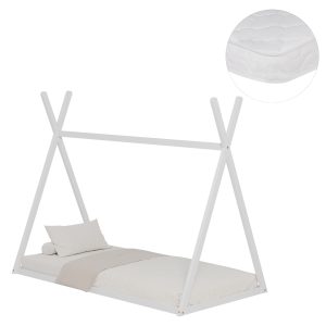 ΚΡΕΒΑΤΙ ΠΑΙΔΙΚΟ ΜΕ ΣΤΡΩΜΑ MUNK ΞΥΛΟ ΠΕΥΚΟΥ ΣΕ ΛΕΥΚΟ--ΣΤΡΩΜΑ 90x190εκ