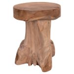 ΒΟΗΘΗΤΙΚΟ ΤΡΑΠΕΖΑΚΙ LOGG ΜΑΣΙΦ ΞΥΛΟ ΤEAK ΦΥΣΙΚΟ Φ35X45Yεκ.