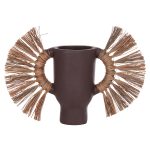 ΕΠΙΤΡΑΠΕΖΙΟ ΔΙΑΚΟΣΜΗΤΙΚΟ ΒΑΖΟ ALICA ΣΟΚΟΛΑΤΙ ΤΕΡΑΚΟΤΑ & GRASS--55x19x34Υεκ