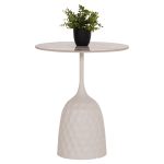 ΤΡΑΠΕΖΙ ΣΑΛΟΝΙΟΥ LONGSTEM ΒΑΣΗ ΛΕΥΚΗ--SINTERED STONE CALACATA GOLD Φ50