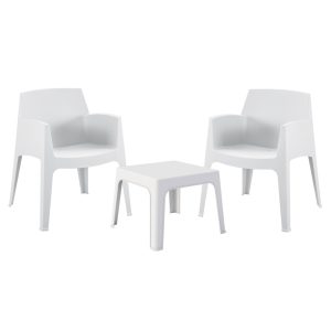 ΣΕΤ 3ΤΜΧ ΠΟΛΥΠΡΟΠΥΛΕΝΙΟΥ SLEEK ΤΡΑΠΕΖΑΚΙ & 2 ΠΟΛΥΘΡΟΝΕΣ-ΛΕΥΚΟ