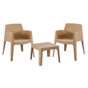 ΣΕΤ 3ΤΜΧ ΠΟΛΥΠΡΟΠΥΛΕΝΙΟΥ SLEEK ΤΡΑΠΕΖΑΚΙ & 2 ΠΟΛΥΘΡΟΝΕΣ-ΚΑΠΟΥΤΣΙΝΟ