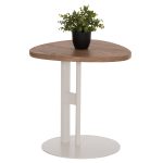 ΒΟΗΘΗΤΙΚΟ ΤΡΑΠΕΖΙ ΟΒΑΛ ALPER MDF SONAMA--ΜΕΤΑΛΛΟ ΛΕΥΚΟ 50x50x51Υεκ.