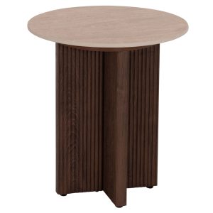 ΤΡΑΠΕΖΙ ΒΟΗΘΗΤΙΚΟ SKY ΚΕΡΑΜΙΚΟ TOP ΟΨΗ ΤΡΑΒΕΡΤΙΝΑΣ-MDF ΒΑΣΗ ΚΑΦΕ Φ45x50Υεκ.