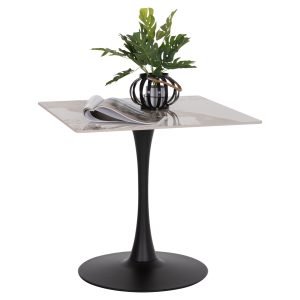 ΤΡΑΠΕΖΙ ΤΡΑΠΕΖΑΡΙΑΣ TETRAN ΒΑΣΗ ΜΑΥΡΗ--SINTERED STONE PANDORA 80x80x73Υεκ