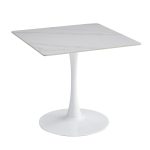 ΤΡΑΠΕΖΙ ΤΡΑΠΕΖΑΡΙΑΣ TETRAN ΒΑΣΗ ΛΕΥΚΗ--SINTERED STONE SNOW WHITE 80x80x73Υεκ