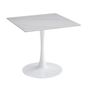 ΤΡΑΠΕΖΙ ΤΡΑΠΕΖΑΡΙΑΣ TETRAN ΒΑΣΗ ΛΕΥΚΗ--SINTERED STONE SNOW WHITE 80x80x73Υεκ