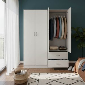 Ντουλάπα τετράφυλλη Lego λευκή 160x42x180εκ