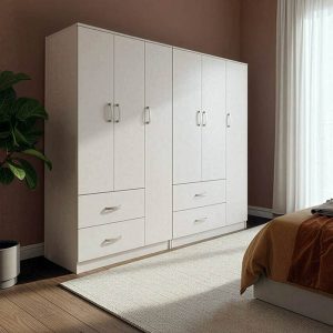 Ντουλάπα εξάφυλλη Lego λευκή 180x42x180εκ