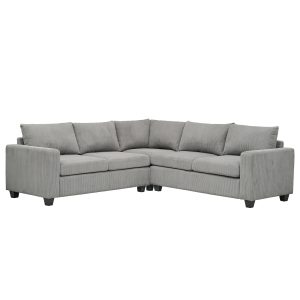 ΓΩΝΙΑΚΟΣ ΚΑΝΑΠΕΣ CALDER ΓΚΡΙ ΥΦΑΣΜΑ 254x254x90x91Υεκ.