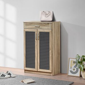 Παπουτσοθήκη-ντουλάπι Sante 20 ζεύγων σε sonoma-ανθρακί απόχρωση 80x37x123εκ