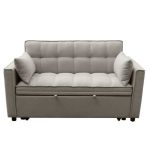 ΚΑΝΑΠΕΣ ΚΡΕΒΑΤΙ 2-ΘΕΣΙΟΣ BORG ΜΠΕΖ ΥΦΑΣΜΑ 142x94x78Υεκ