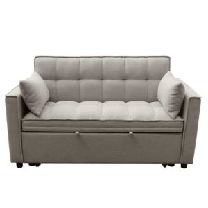 ΚΑΝΑΠΕΣ ΚΡΕΒΑΤΙ 2-ΘΕΣΙΟΣ BORG ΜΠΕΖ ΥΦΑΣΜΑ 142x94x78Υεκ