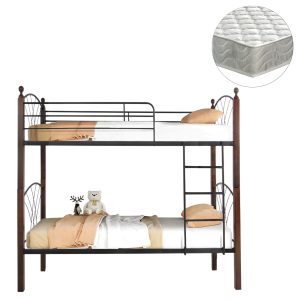 ΚΟΥΚΕΤΑ ΜΕ ΣΤΡΩΜΑΤΑ STOREY ΜΕΤΑΛΛΟ & ΞΥΛΟ RUBBERWOOD--ΓΙΑ ΣΤΡΩΜΑΤΑ 90x190εκ.