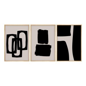 Πίνακας σε καμβά Blacky τρίπτυχος με ψηφιακή εκτύπωση 50x2x35εκ