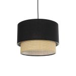 BIGGIE Μοντέρνο Κρεμαστό Φωτιστικό Οροφής με Ντουί 1 x E27 AC 220-240V IP20 - Μαύρο & Μπεζ - Μ30 x Π30 x Υ23,5cm