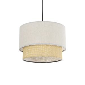 BIGGIE Μοντέρνο Κρεμαστό Φωτιστικό Οροφής με Ντουί 1 x E27 AC 220-240V IP20 - Μπεζ - Μ30 x Π30 x Υ23,5cm