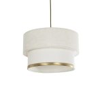 FOCUS Μοντέρνο Κρεμαστό Φωτιστικό Οροφής με Ντουί 1 x E27 AC 220-240V IP20 - Λευκό & Μπεζ - Μ30 x Π30 x Υ21cm