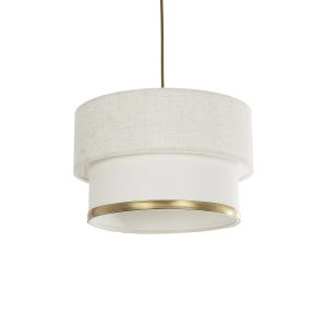 FOCUS Μοντέρνο Κρεμαστό Φωτιστικό Οροφής με Ντουί 1 x E27 AC 220-240V IP20 - Λευκό & Μπεζ - Μ30 x Π30 x Υ21cm