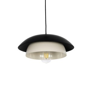 AURA Μοντέρνο Κρεμαστό Φωτιστικό Οροφής με Ντουί 1 x E27 AC 220-240V IP20 - Μαύρο & Λευκό - Μ37 x Π37 x Υ14,5cm