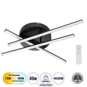 DRACO Μοντέρνο Φωτιστικό Οροφής LED Λευκό Μαύρο Ρυθμιζόμενο