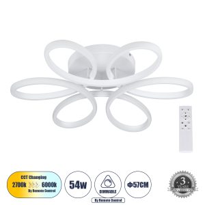 MARGARET Μοντέρνο Φωτιστικό Οροφής LED Ρυθμιζόμενο Λευκό