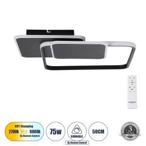 SQUARO Μοντέρνο Φωτιστικό Οροφής LED Ρυθμιζόμενο Λευκό