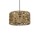 POMEGRANDE Boho Κρεμαστό Φωτιστικό Οροφής με Ντουί 1 x E27 AC 220-240V IP20 - Καφέ - Μ30 x Π30 x Υ19cm