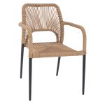 ΠΟΛΥΘΡΟΝΑ ΑΛΟΥΜΙΝΙΟΥ NOJO ΓΚΡΙ ΜΕ P.E.TWIST RATTAN ΜΠΕΖ 55x63x82Y εκ.