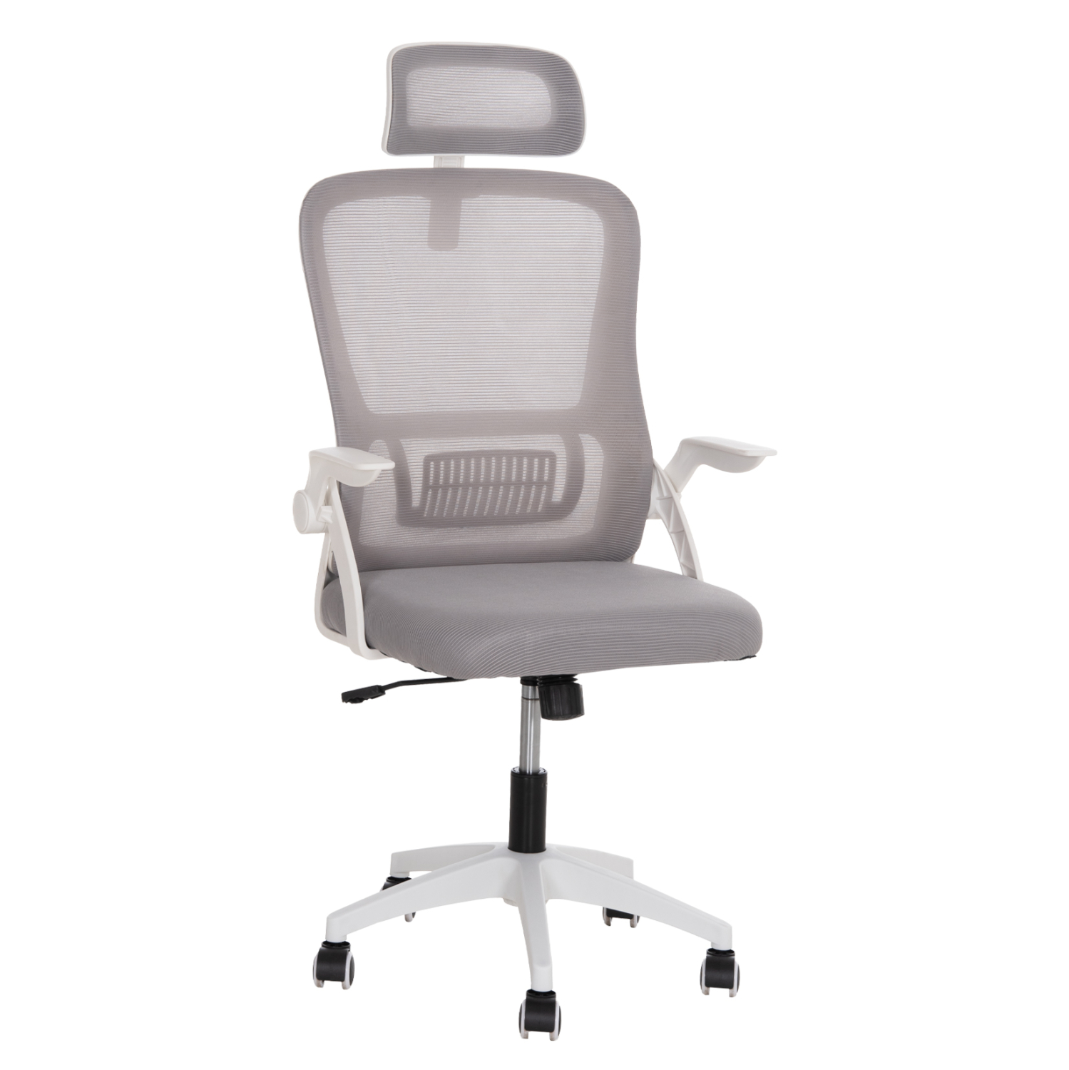 ΚΑΡΕΚΛΑ ΓΡΑΦΕΙΟΥ BLAZER ΓΚΡΙ MESH-ΛΕΥΚΟΣ ΣΚΕΛΕΤΟΣ 60x58x110-130Υεκ.