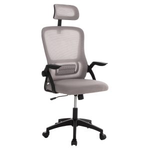 ΚΑΡΕΚΛΑ ΓΡΑΦΕΙΟΥ BLAZER ΓΚΡΙ MESH-ΜΑΥΡΟΣ ΣΚΕΛΕΤΟΣ 60x58x110-130Υεκ.