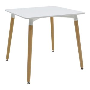 Τραπέζι Natali MDF λευκό φυσικά πόδια 80x80x76εκ