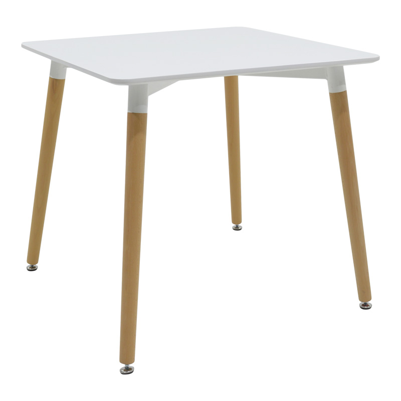 Τραπέζι Natali MDF λευκό φυσικά πόδια 80x80x76εκ