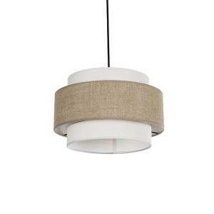 SOHO Μοντέρνο Κρεμαστό Φωτιστικό Οροφής με Ντουί 1 x E27 AC 220-240V IP20 - Καφέ & Μπεζ - Μ30 x Π30 x Υ20cm