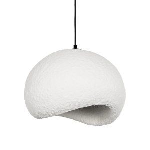 STONE Μοντέρνο Κρεμαστό Φωτιστικό Οροφής με Ντουί 1 x E27 AC 220-240V IP20 - Λευκό - Μ31.5 x Π35 x Υ26cm