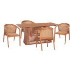 ΣΕΤ ΤΡΑΠΕΖΑΡΙΑΣ 5ΤΜΧ RENLY ΟΡΘΟΓΩΝΙΟ ΤΡΑΠΕΖΙ & 4 ΚΑΡΕΚΛΕΣ