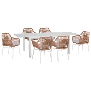 ΣΕΤ ΤΡΑΠΕΖΑΡΙΑΣ ΕΞ.ΧΩΡΟΥ 7ΤΜΧ KRUM ΛΕΥΚΟ ΑΛΟΥΜΙΝΙΟ--P.E.TWISTED RATTAN