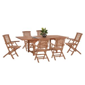 ΣΕΤ ΤΡΑΠΕΖΑΡΙΑΣ CRANDER ΤΡΑΠΕΖΙ & 6 ΠΟΛΥΘΡΟΝΕΣ ΠΤΥΣΣΟΜΕΝΕΣ-ΤΕΑΚ