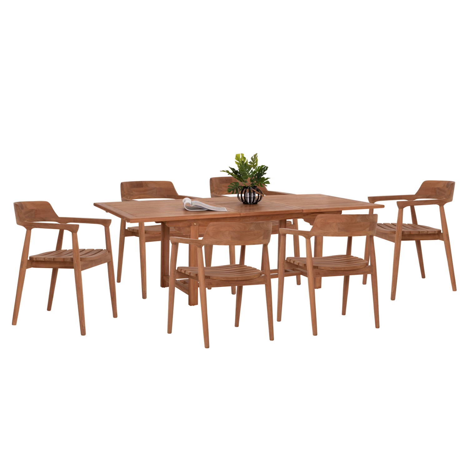 ΣΕΤ τραπεζαρίας FREM τραπέζι & 6 πολυθρόνες 180-240x100x76Υ εκ.
