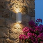 kelvo® MURANO KLV- Φωτιστικό Τοίχου / Απλίκα για 2 Λάμπες MR16 με Ντουί GU10 AC 220-240V Αδιάβροχο IP65 - Λευκό Ματ - Μ8 x Π8 x Υ15cm