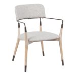 Πολυθρόνα Sentana μέταλλο-ξύλο και ύφασμα σε μπεζ-καφέ απόχρωση 56.5x56x79εκ