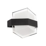 EMPIRE Μοντέρνο Φωτιστικό Τοίχου - Απλίκα LED 12W 1200lm 120° AC 220-240V Αδιάβροχο IP65 Θερμό Λευκό 2700K - Bridgelux SMD Chip & TÜV SÜD Driver - Μαύρο Ματ - Μ18.5 x Π10 x Υ17.5cm