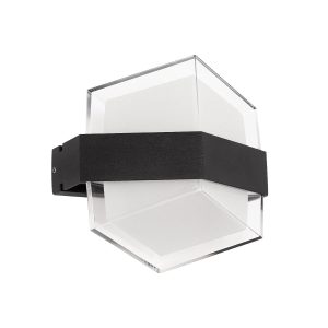 EMPIRE Μοντέρνο Φωτιστικό Τοίχου - Απλίκα LED 12W 1200lm 120° AC 220-240V Αδιάβροχο IP65 Θερμό Λευκό 2700K - Bridgelux SMD Chip & TÜV SÜD Driver - Μαύρο Ματ - Μ18.5 x Π10 x Υ17.5cm