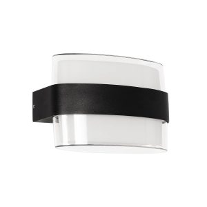 EMPIRE Μοντέρνο Φωτιστικό Τοίχου - Απλίκα LED 12W 1200lm 120° AC 220-240V Αδιάβροχο IP65 Θερμό Λευκό 2700K - Bridgelux SMD Chip & TÜV SÜD Driver - Μαύρο Ματ - Μ18.5 x Π9 x Υ12cm