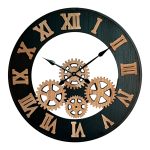 Ρολόι τοίχου Graniz μέταλλο μαύρο 60x3x60εκ
