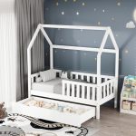 Παιδικό κρεβάτι Bendina Montessori με συρτάρι ξύλο πεύκου λευκό
