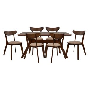 ΣΕΤ τραπεζαρίας 7τμχ καρυδί 160x90x75,5 εκ.