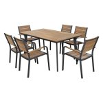 ΣΕΤ τραπεζαρίας 7τμχ 160x90x76 εκ. γκρι