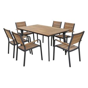 ΣΕΤ τραπεζαρίας 7τμχ 160x90x76 εκ. γκρι